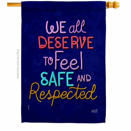 PATIO TRASERO Deserve Respected Support Feminism 28 x 40 in. Dbl-Sided Vertical House Flags for  Banner Garden PA3955643
